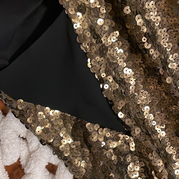 Oak & Fort Gold Sequin Dress Size large EUC - Picture 5 of 6